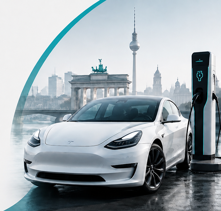 Weißes Elektroauto – EV-Kaufcheck von Guwadi in Deutschland